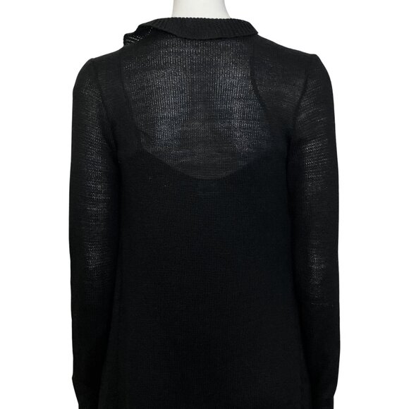 Vintage Y2K Black Ruffle Duster Open Cardigan Sweater. S/M. Whimsigoth Festival - Picture 10 of 12